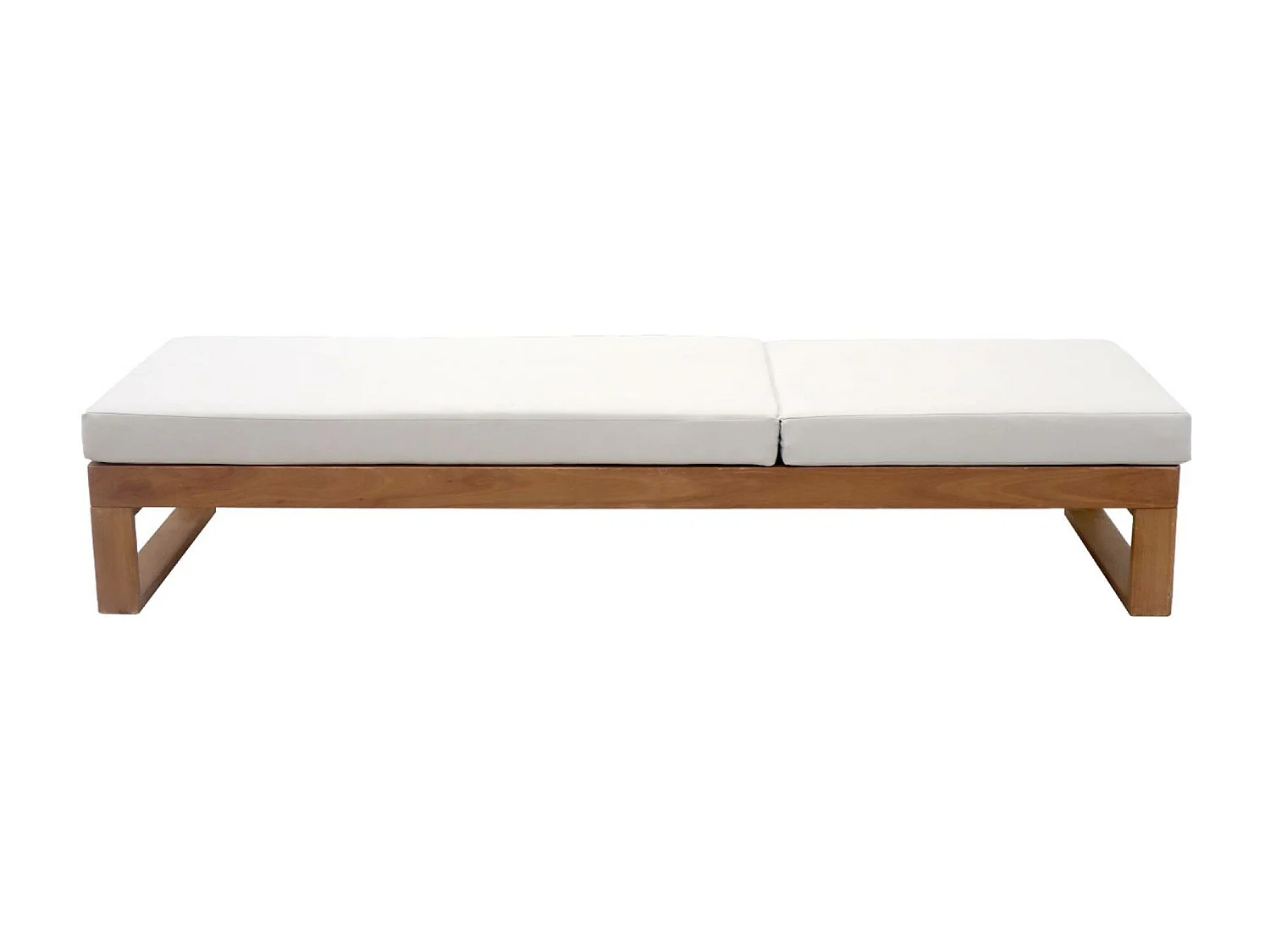 Tumbona de madera de eucalipto multiposición, set de 2 beige