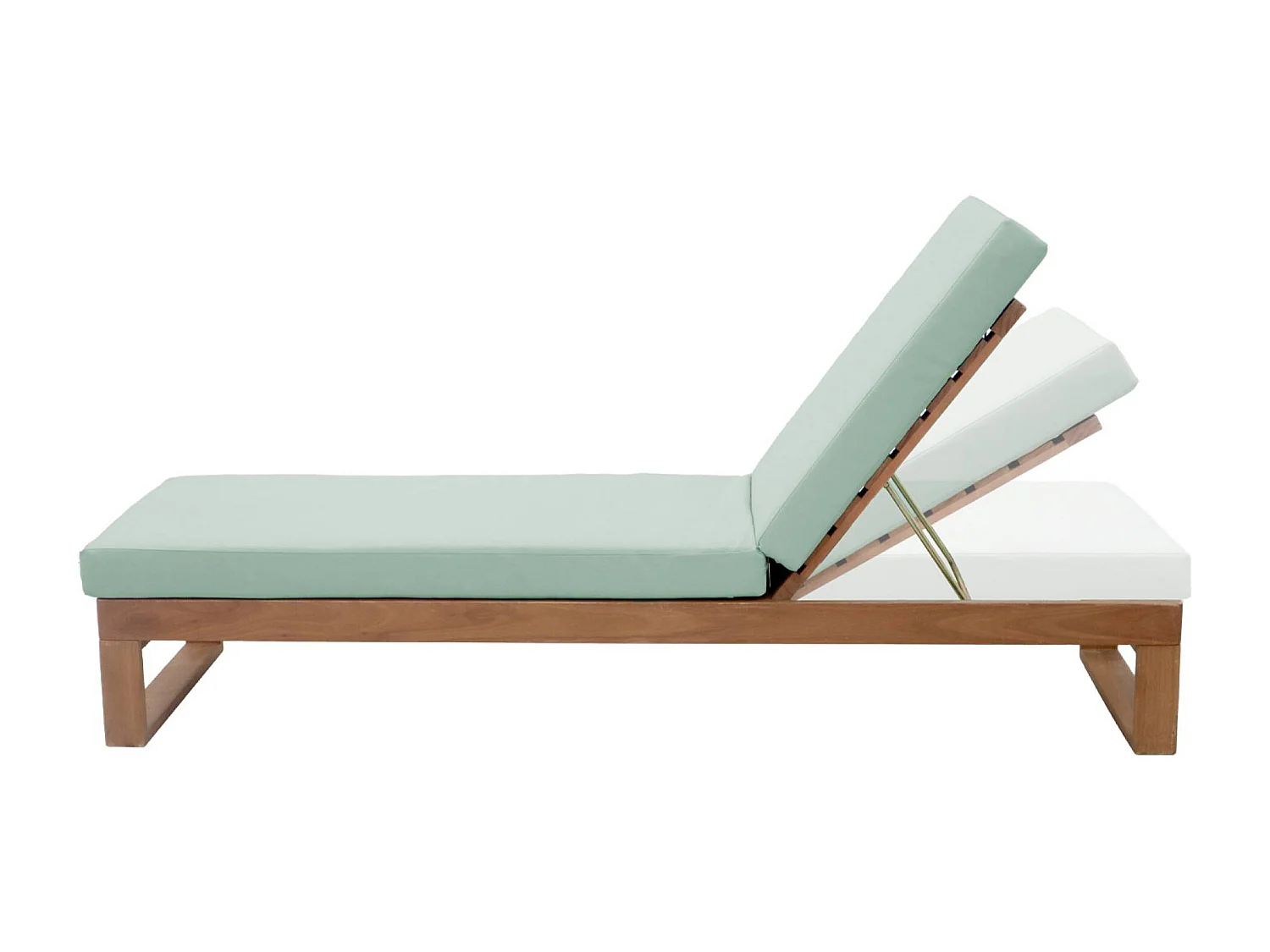 Set di 2 sdraio di legno di eucalipto multiposizione, verde grigio