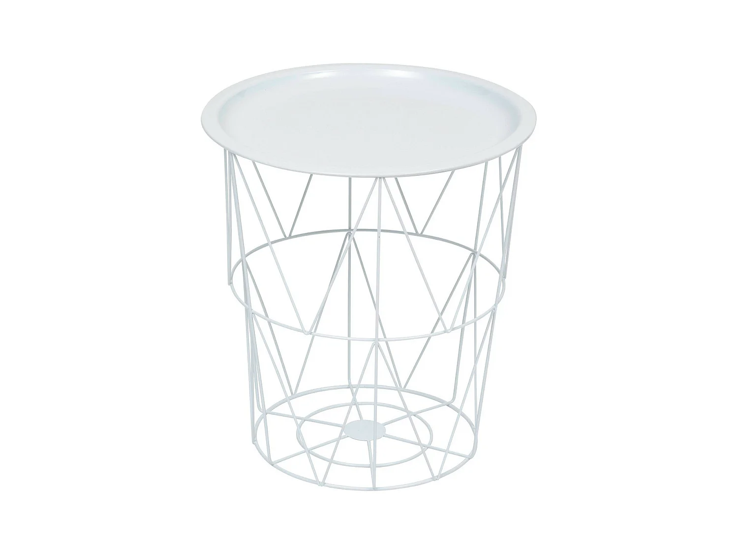 Table à café Table d'appoint en métal Blanc D 37 cm