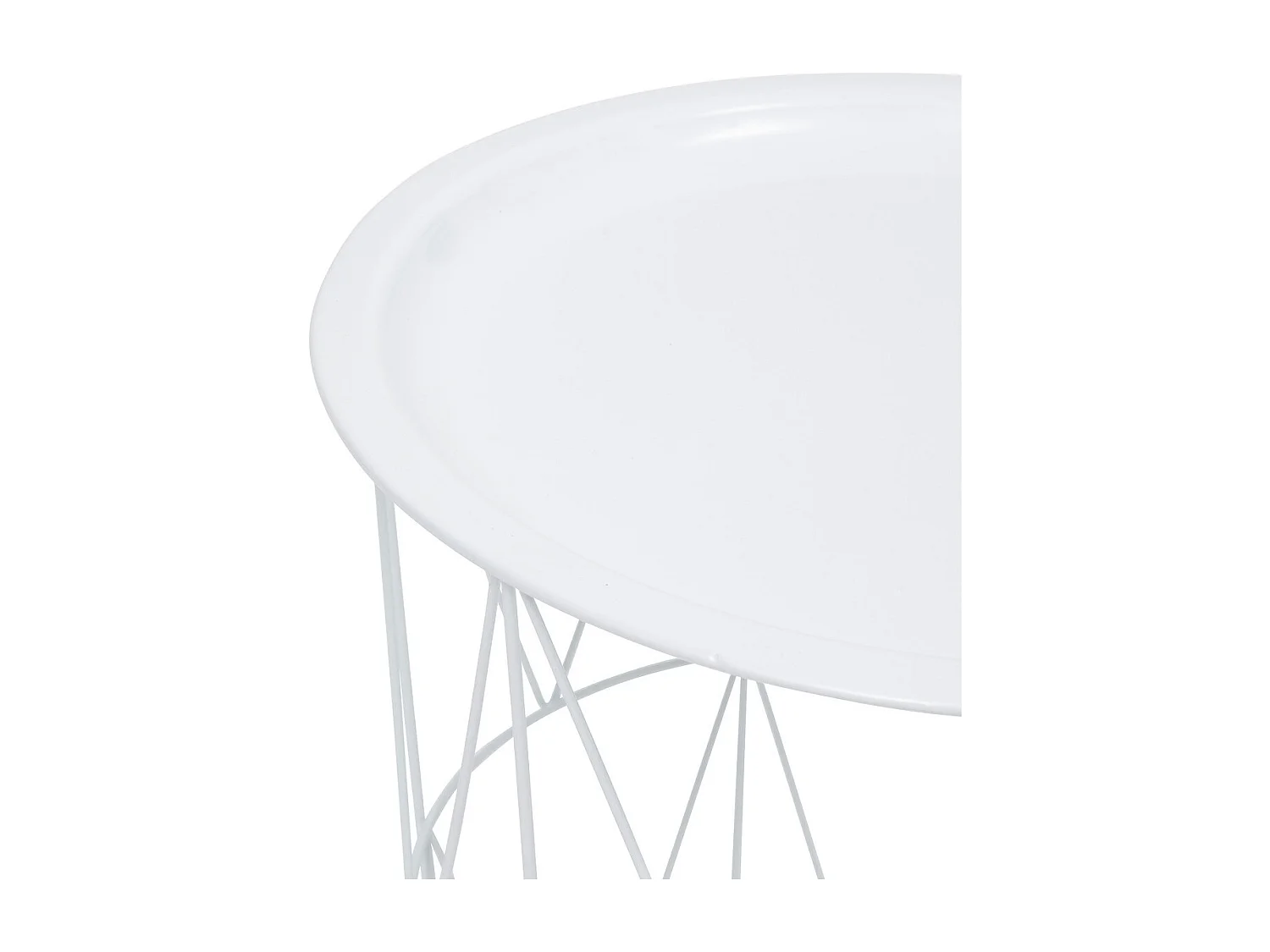 Table à café Table d'appoint en métal Blanc D 37 cm