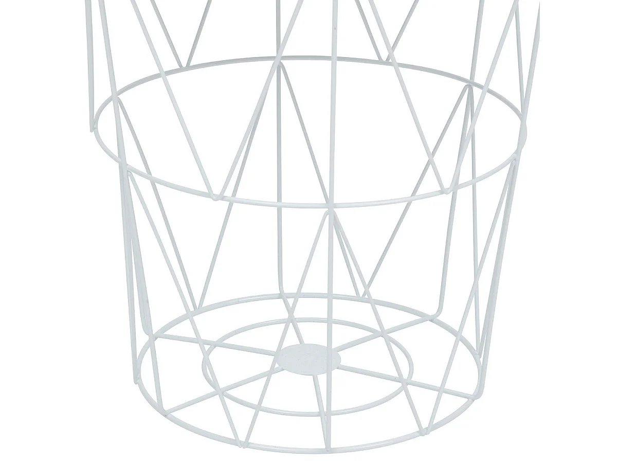 Table à café Table d'appoint en métal Blanc D 37 cm