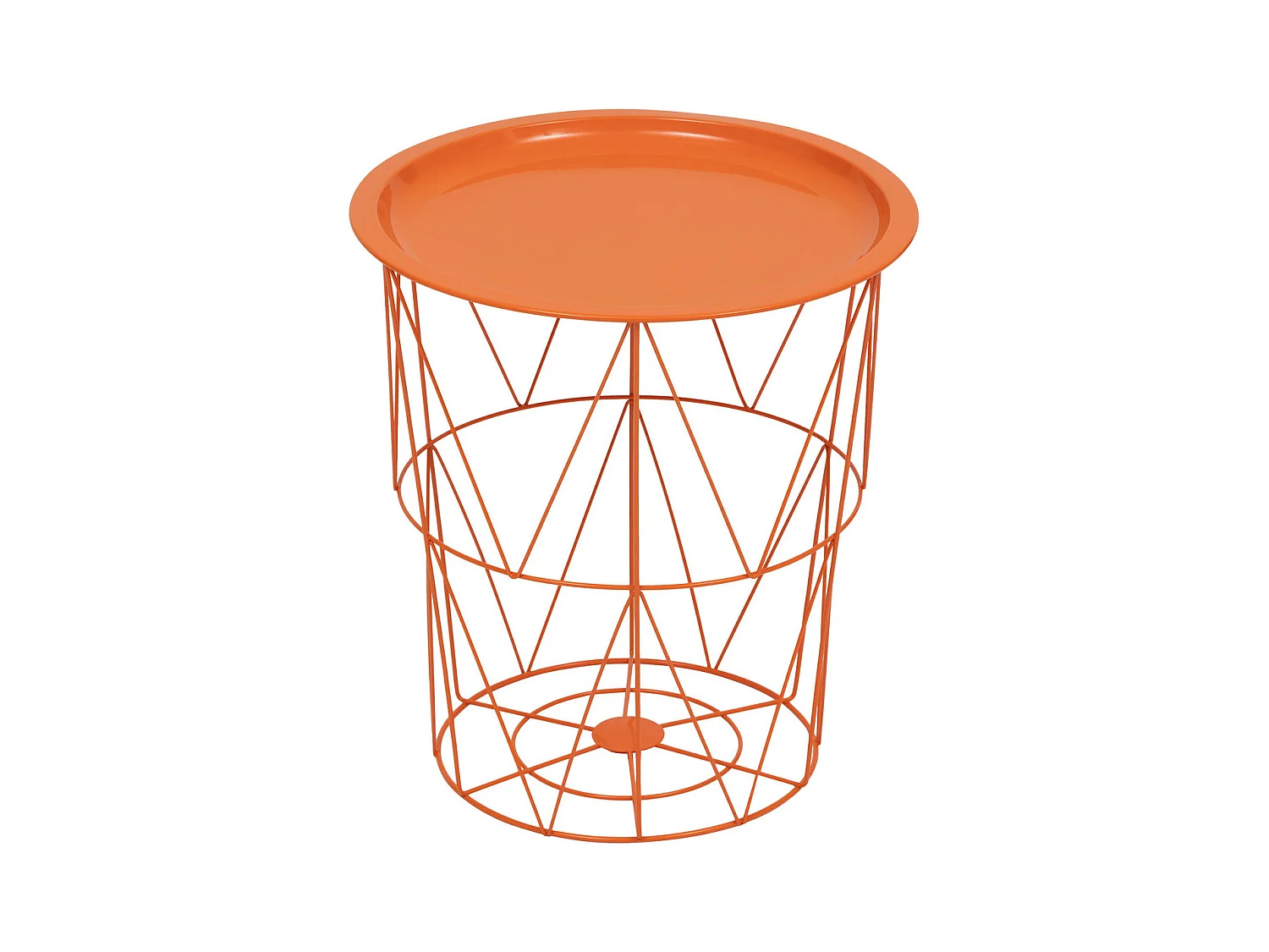 Table à café Table d'appoint en métal Orange D 37 cm