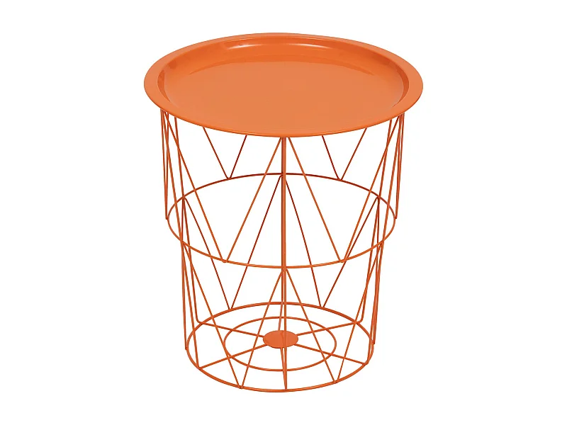 Table à café Table d'appoint en métal Orange D 37 cm