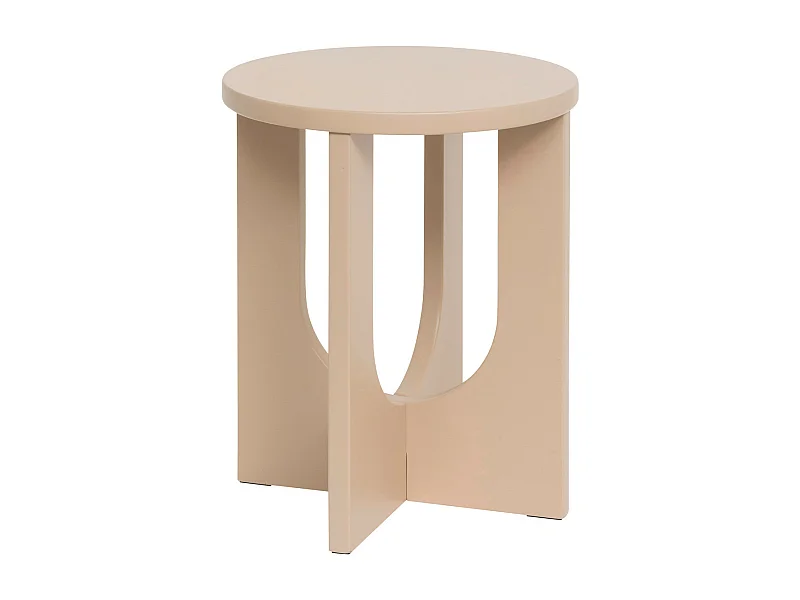 Table à café Table d'appoint aux lignes graphiques Bois Beige Noisette D 40 cm