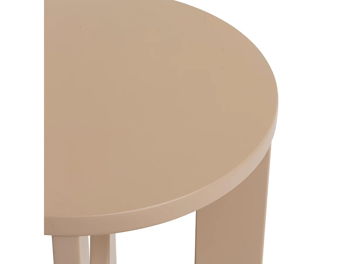 Table à café Table d'appoint aux lignes graphiques Bois Beige Noisette D 40 cm