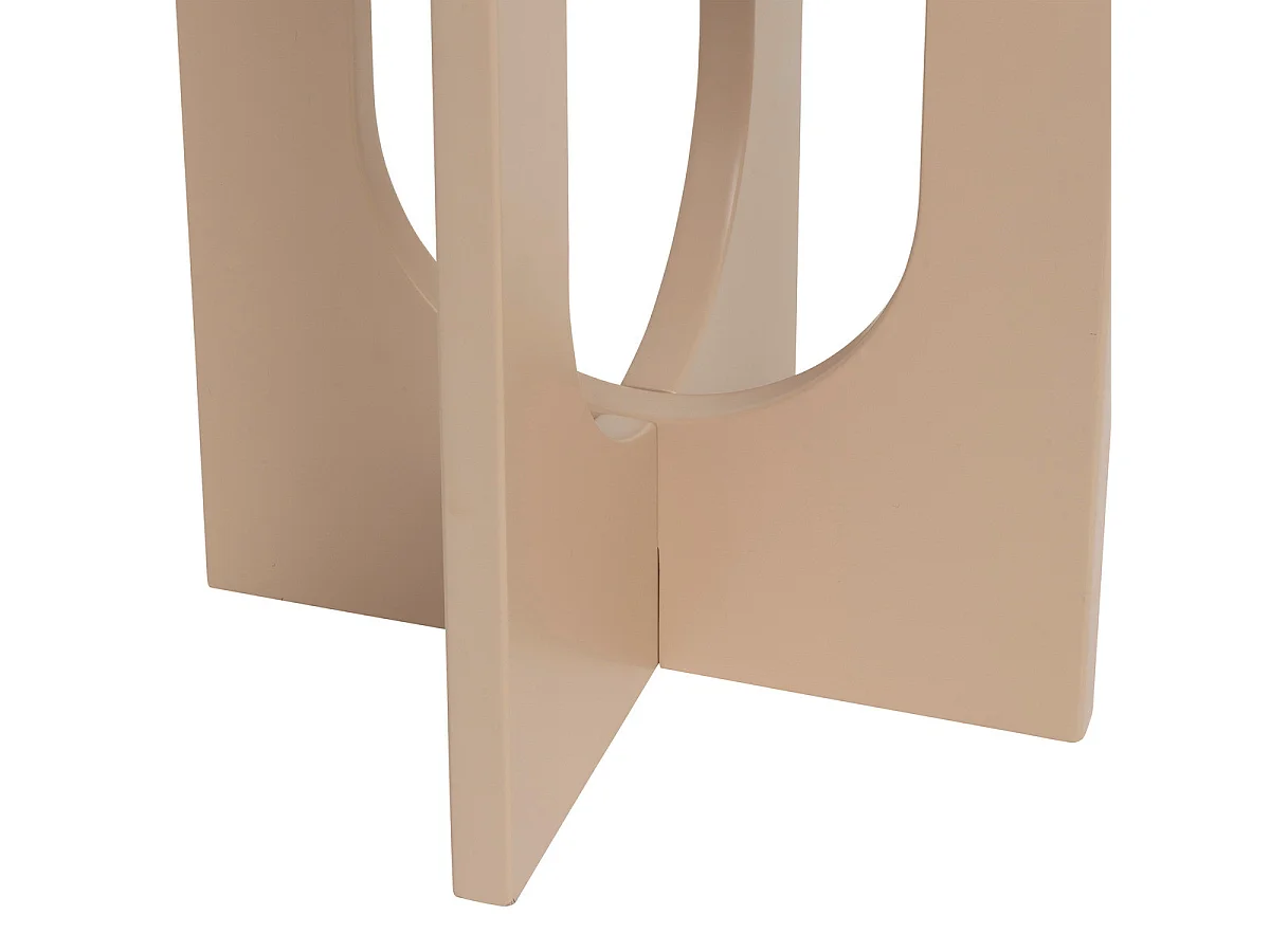 Table à café Table d'appoint aux lignes graphiques Bois Beige Noisette D 40 cm