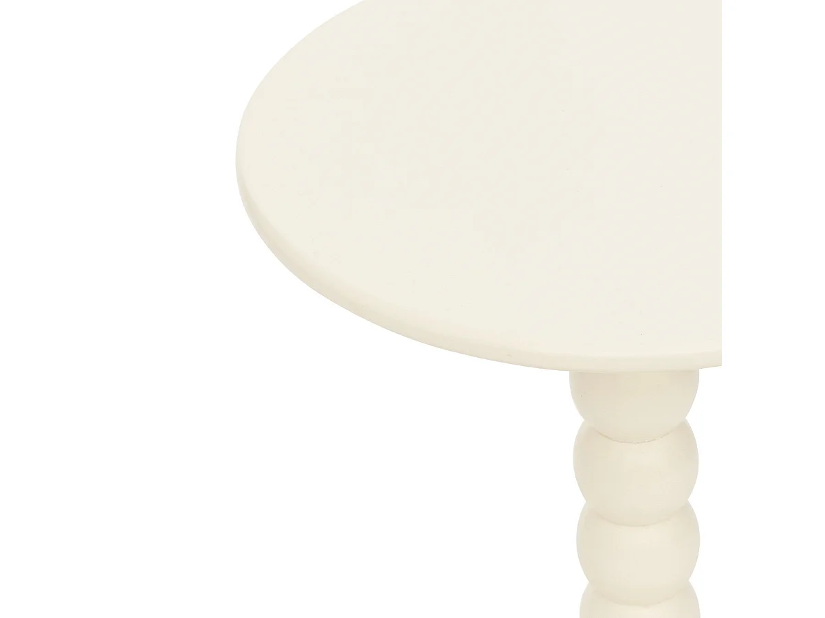 Table à café Table d'appoint en Bois Blanc cassé D 38 cm