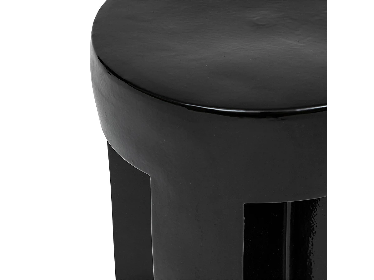 Table à café Table d'appoint en céramique Noire D 34 cm