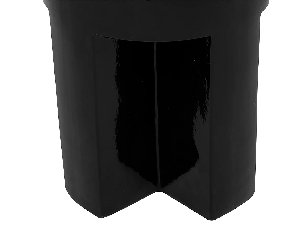 Table à café Table d'appoint en céramique Noire D 34 cm