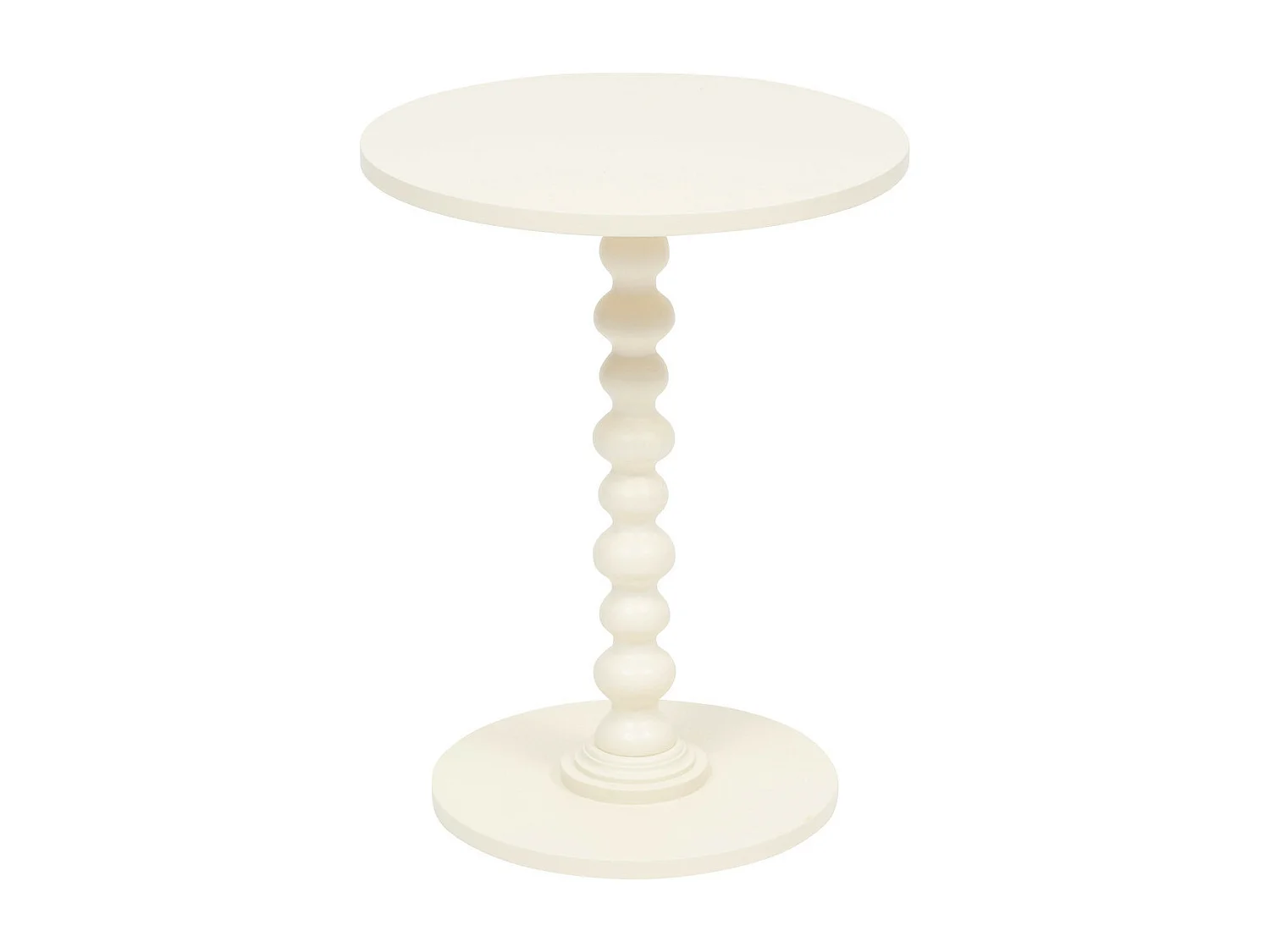 Table à café Table d'appoint Bois Blanc ivoire D 38 cm