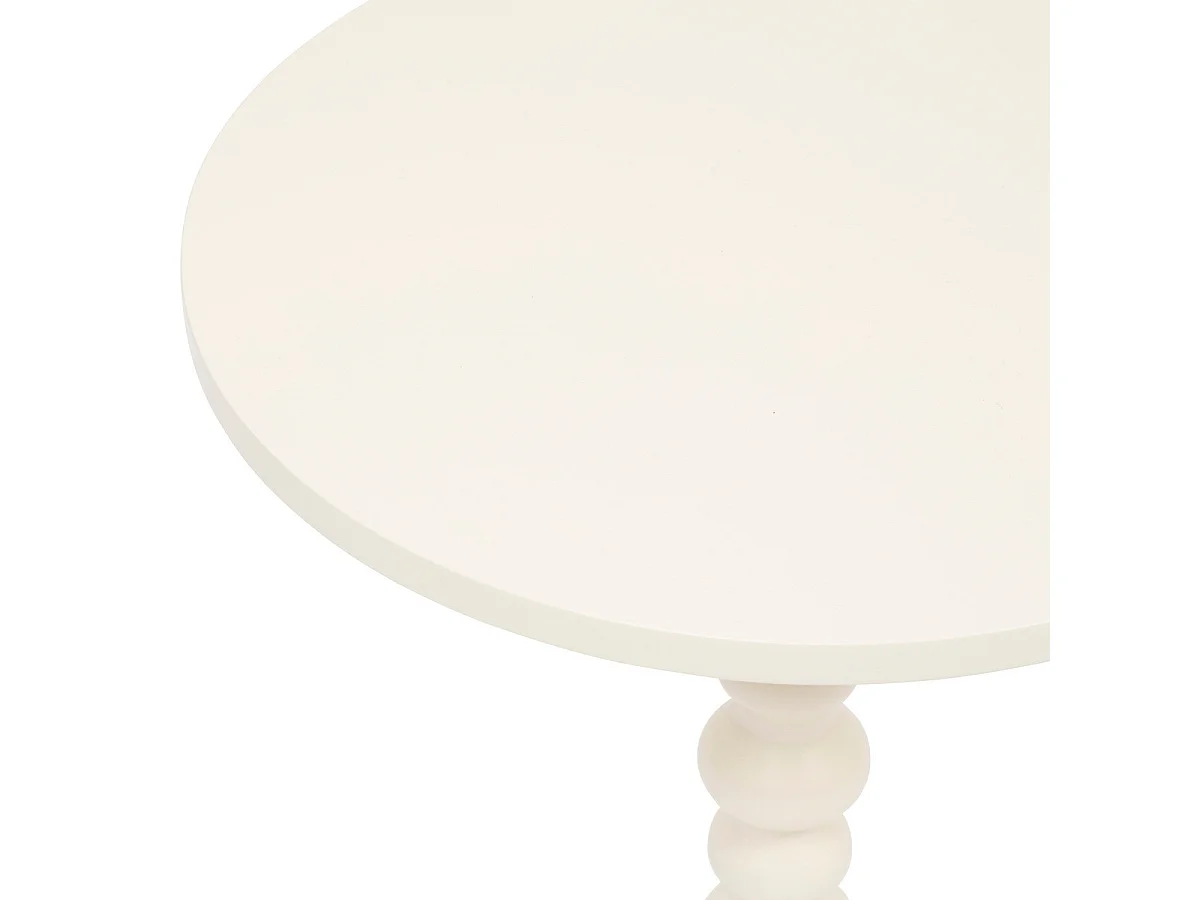 Table à café Table d'appoint Bois Blanc ivoire D 38 cm