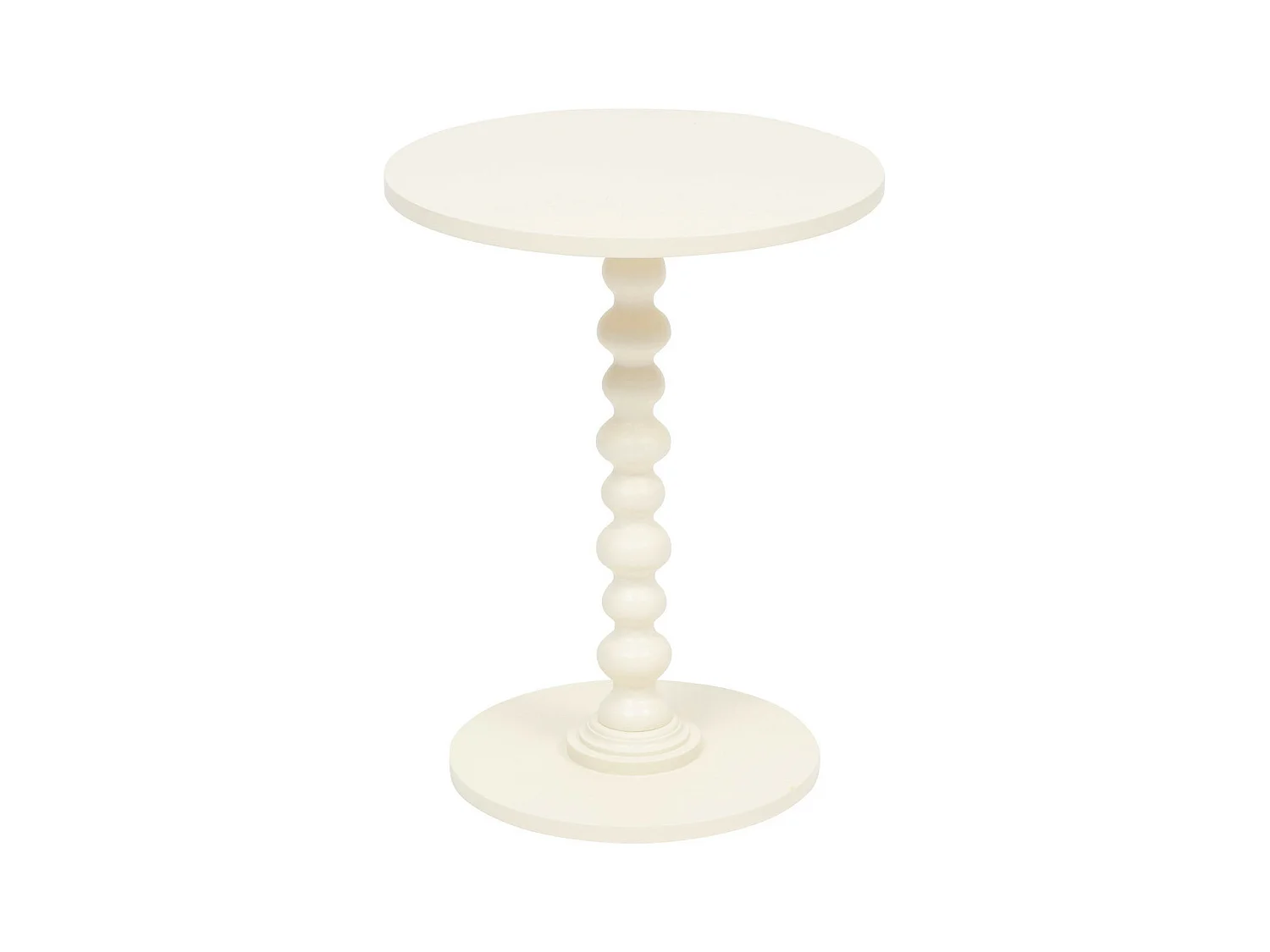 Table à café Table d'appoint Bois Blanc ivoire D 38 cm