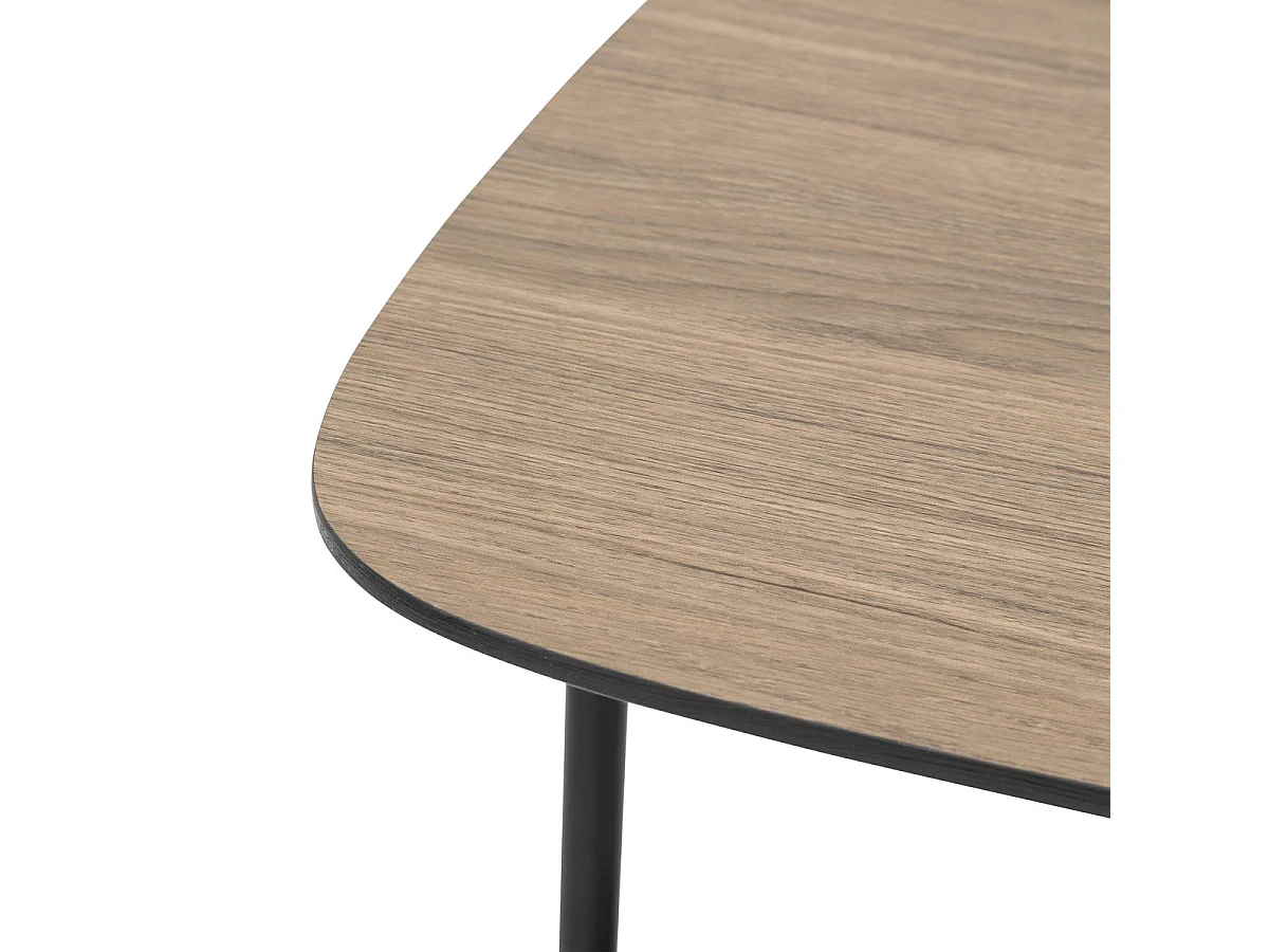 Table à café Table d'appoint  1 étagère Noir et Bois H 60 cm