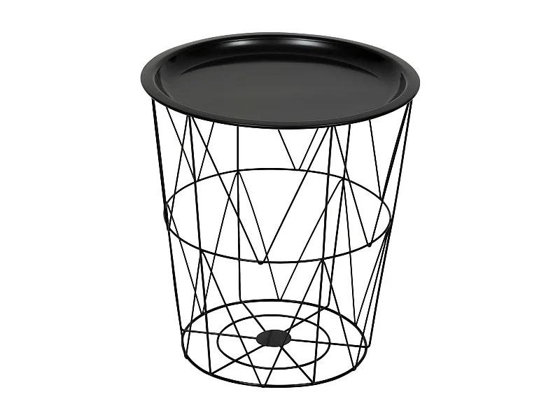 Table à café Table d'appoint en métal Noir D 37 cm