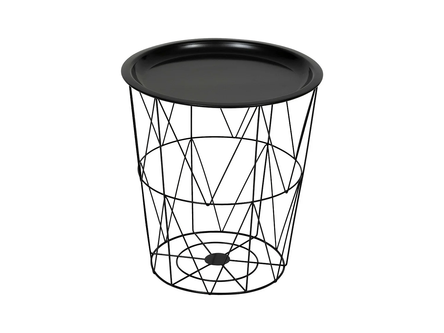 Table à café Table d'appoint en métal Noir D 37 cm