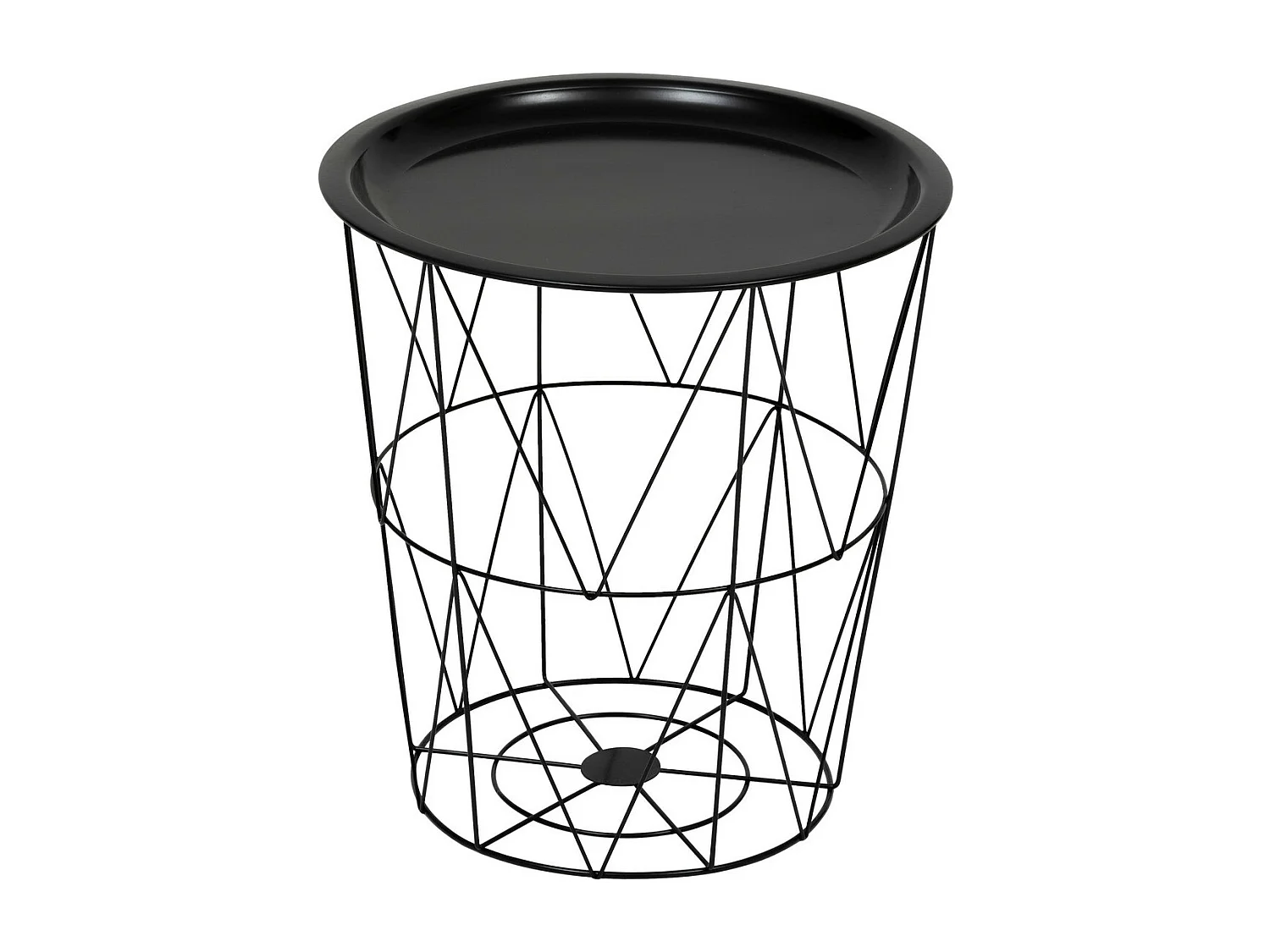 Table à café Table d'appoint en métal Noir D 37 cm