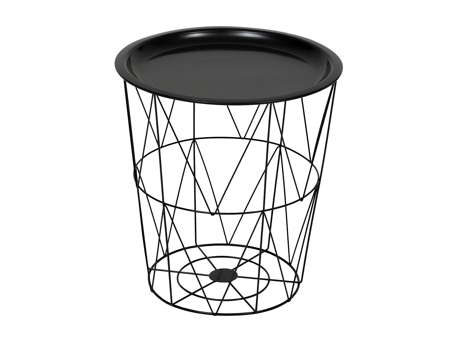 Table à café Table d'appoint en métal Noir D 37 cm