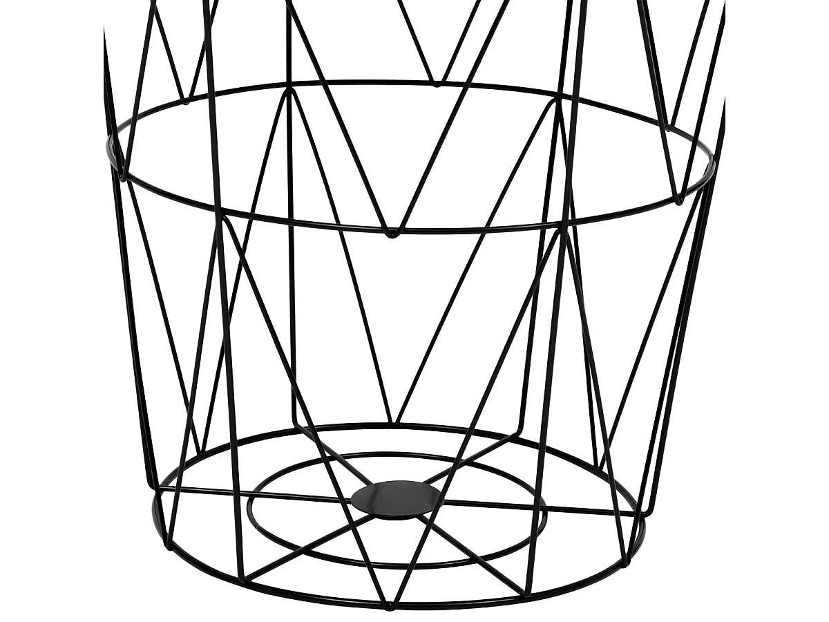 Table à café Table d'appoint en métal Noir D 37 cm