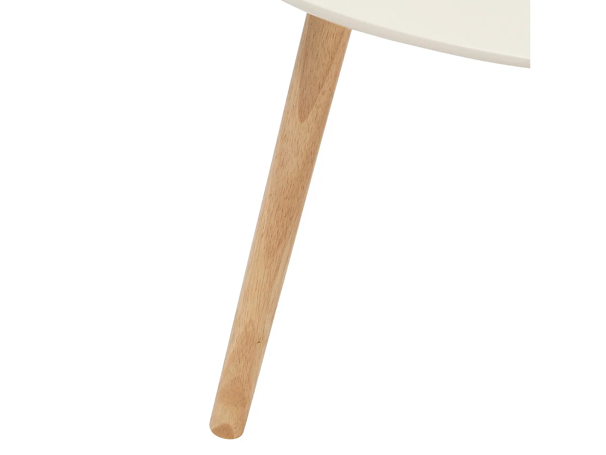 Lot 3 Tables gigognes en bois nuance de Beige à Blanc et pieds en bois naturel