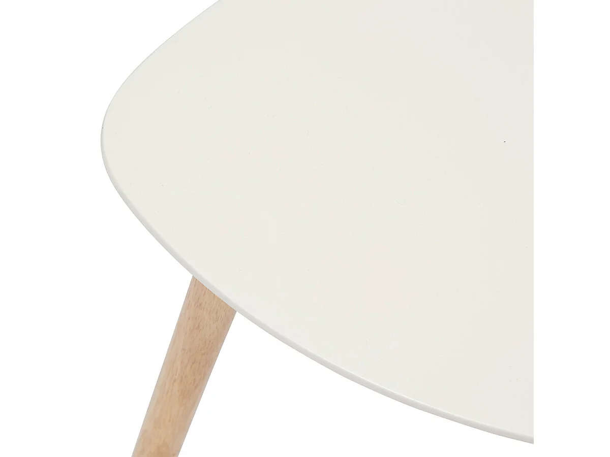 Lot 3 Tables gigognes en bois nuance de Beige à Blanc et pieds en bois naturel