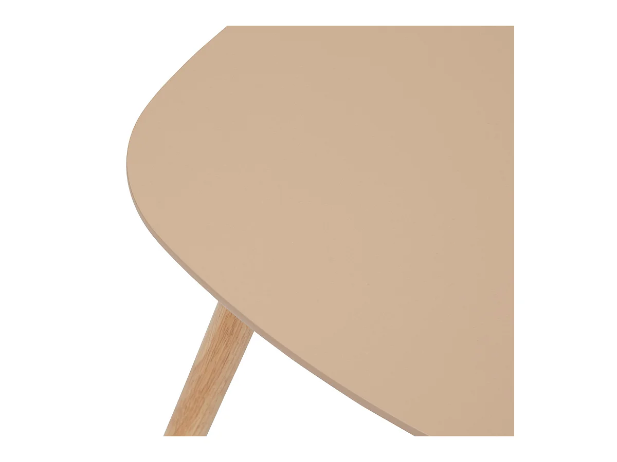 Lot 3 Tables gigognes en bois nuance de Beige à Blanc et pieds en bois naturel