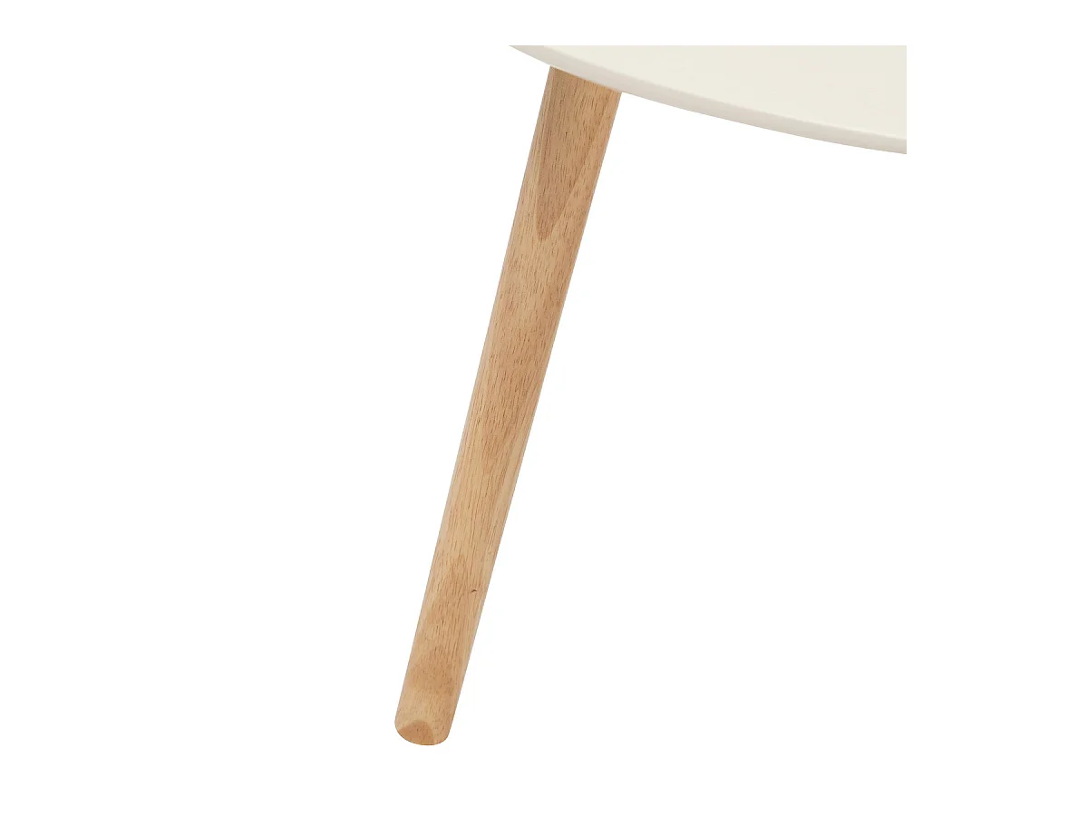 Lot 3 Tables gigognes en bois nuance de Beige à Blanc et pieds en bois naturel