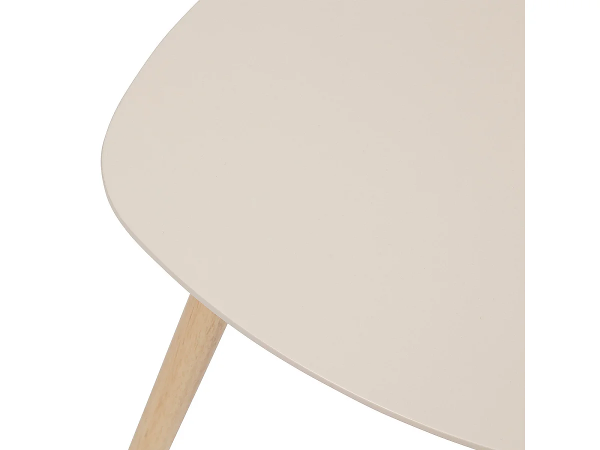 Lot 3 Tables gigognes en bois nuance de Beige à Blanc et pieds en bois naturel