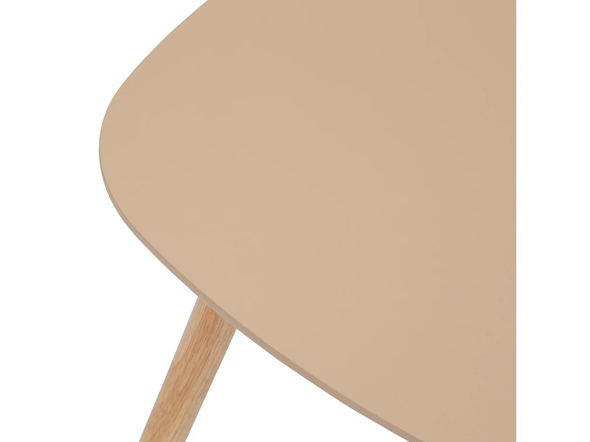 Lot 3 Tables gigognes en bois nuance de Beige à Blanc et pieds en bois naturel