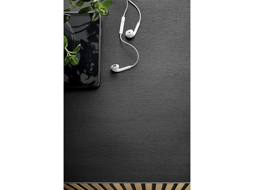 Emporius Haller komoda 100 cm na nóżkach - komoda dwudrzwiowa z oświetleniem LED, szklane drzwi, lamele