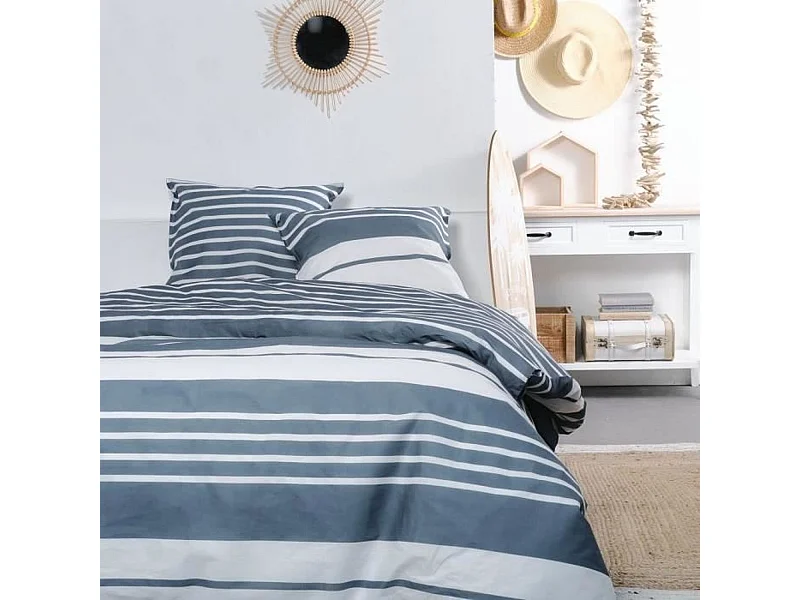 Funda nórdica 240 x 200 cm - Azul y Blanco