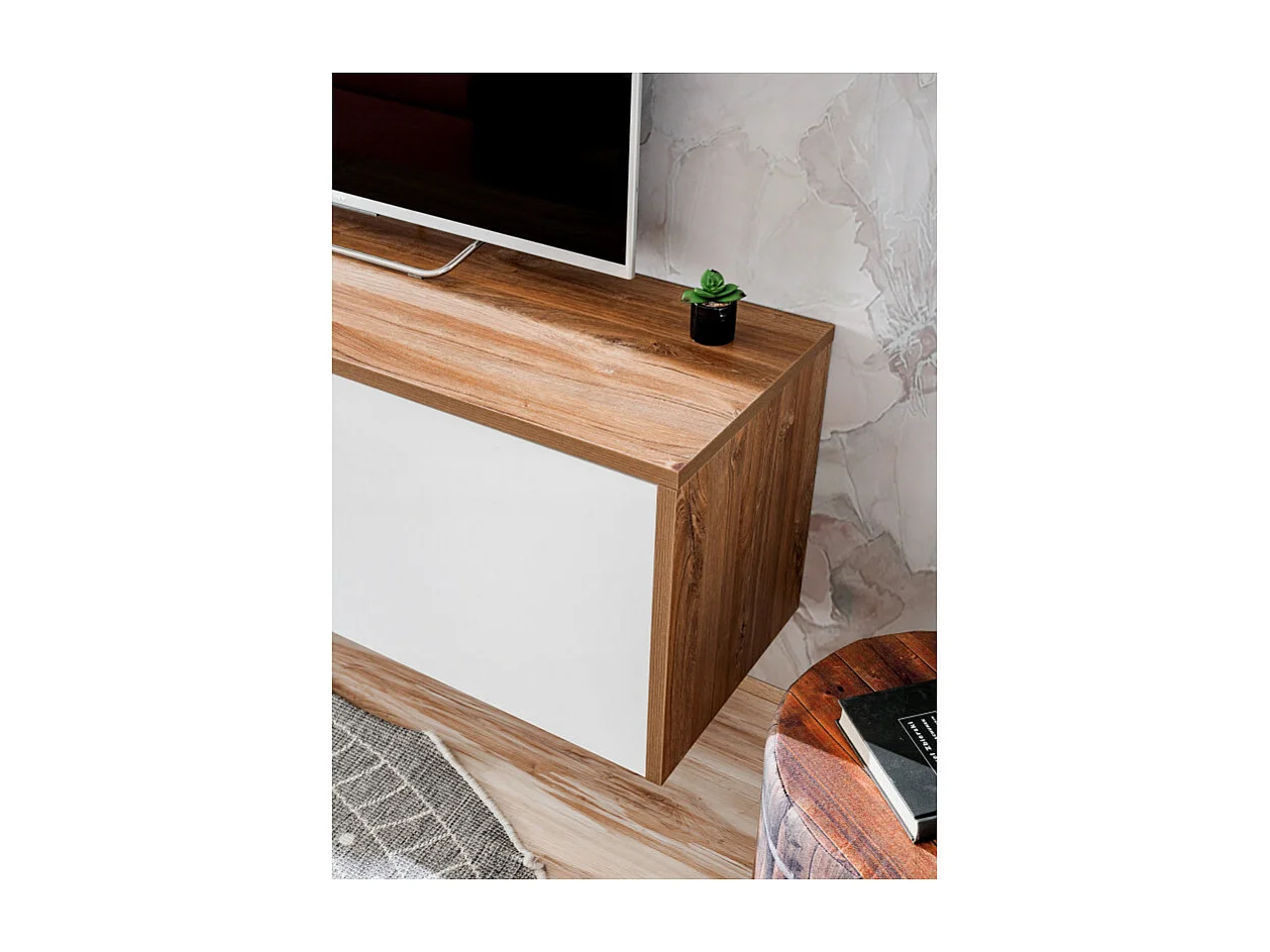 Meuble TV "RTV Dallas" 180cm Blanc & Chêne