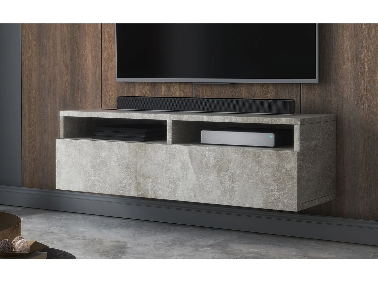 Meuble TV avec tiroir - 100 cm - grau - REDNAW