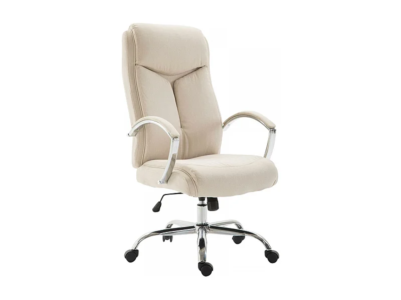 Chaise de bureau - Tissu & Noir - Crème - XL Vaud