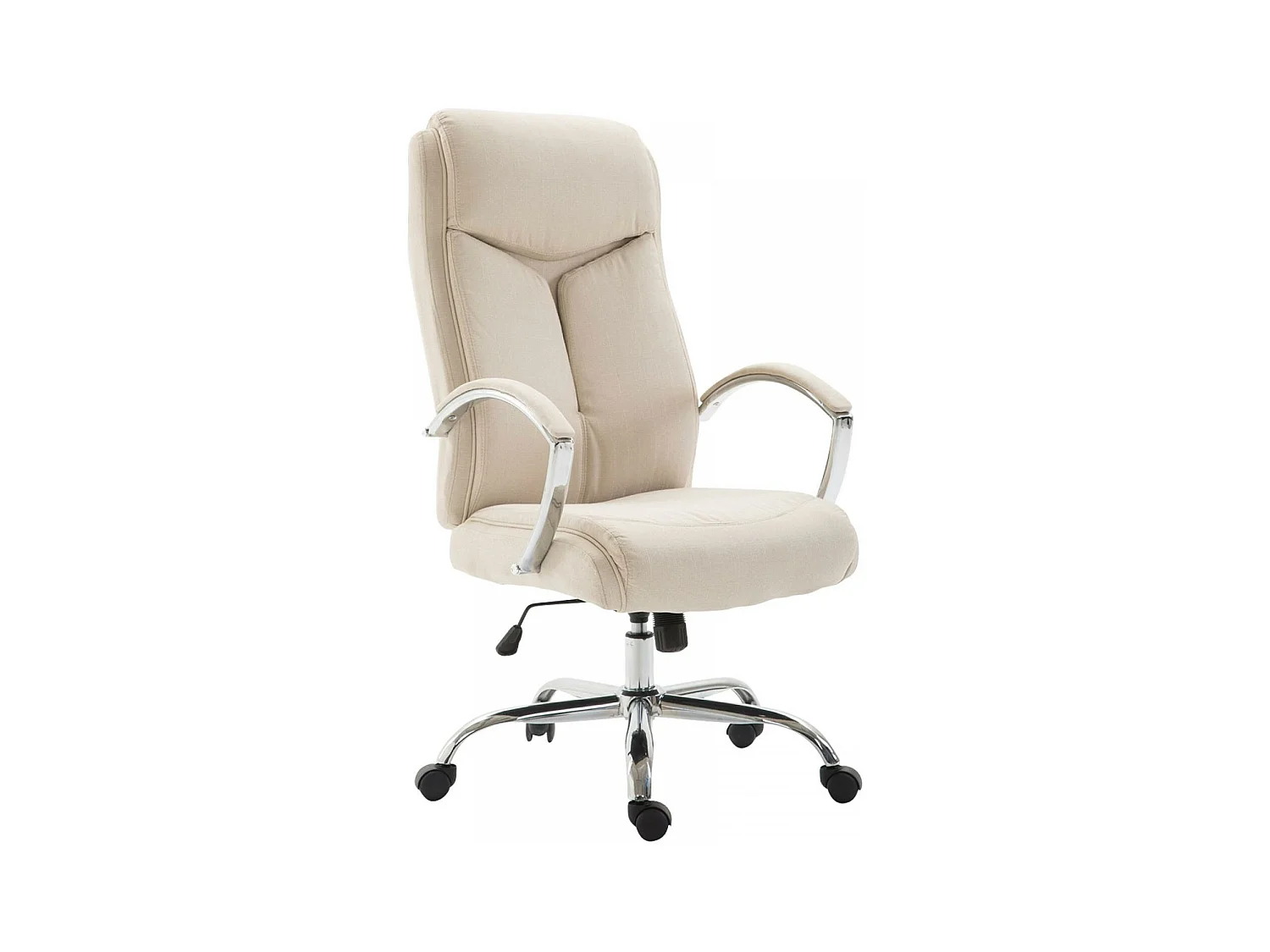 Chaise de bureau - Tissu & Noir - Crème - XL Vaud