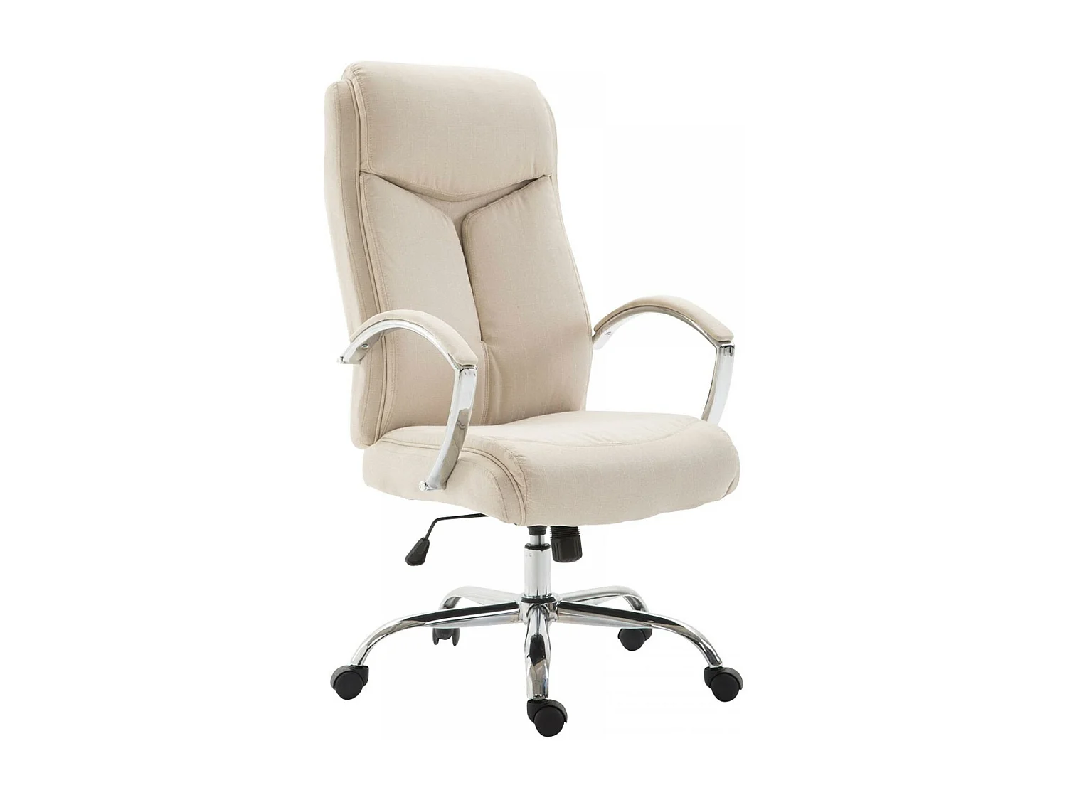 Chaise de bureau - Tissu & Noir - Crème - XL Vaud