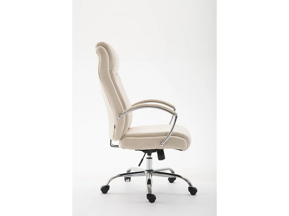 Chaise de bureau - Tissu & Noir - Crème - XL Vaud