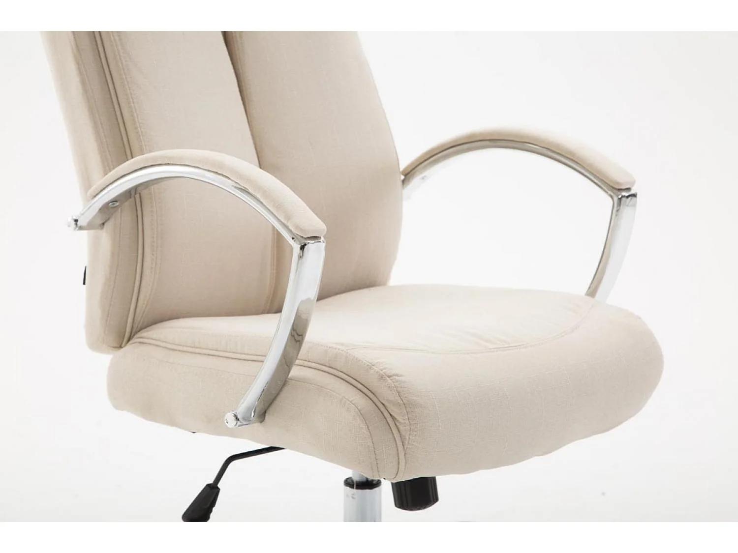 Chaise de bureau - Tissu & Noir - Crème - XL Vaud