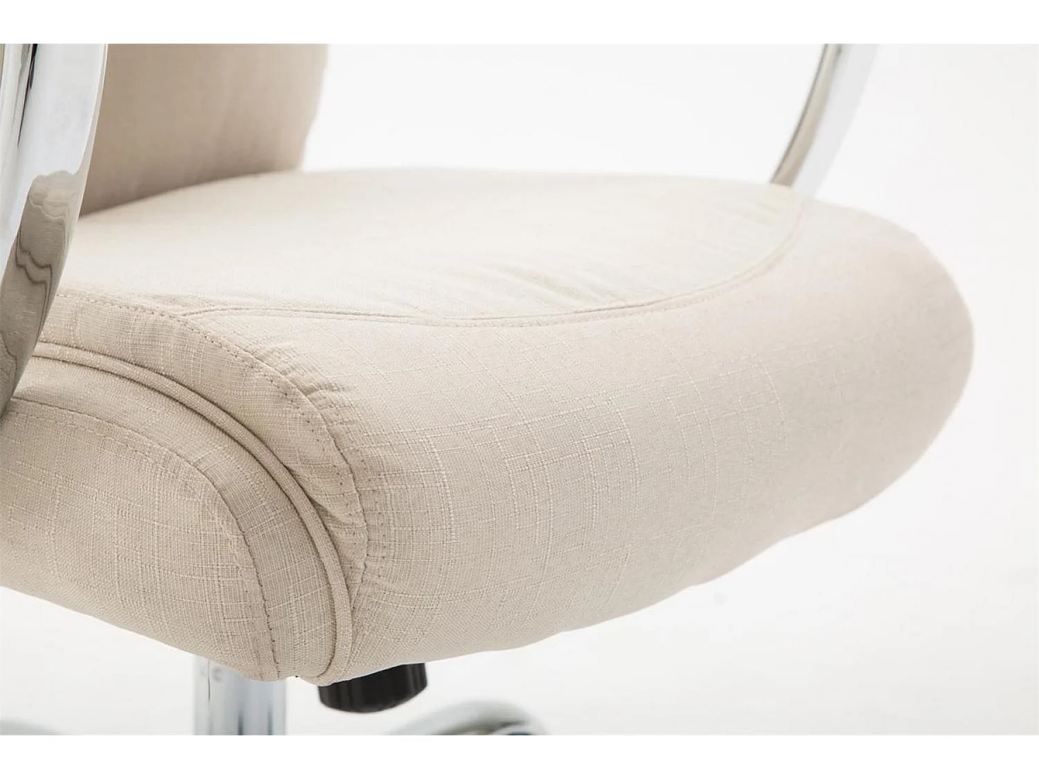 Chaise de bureau - Tissu & Noir - Crème - XL Vaud