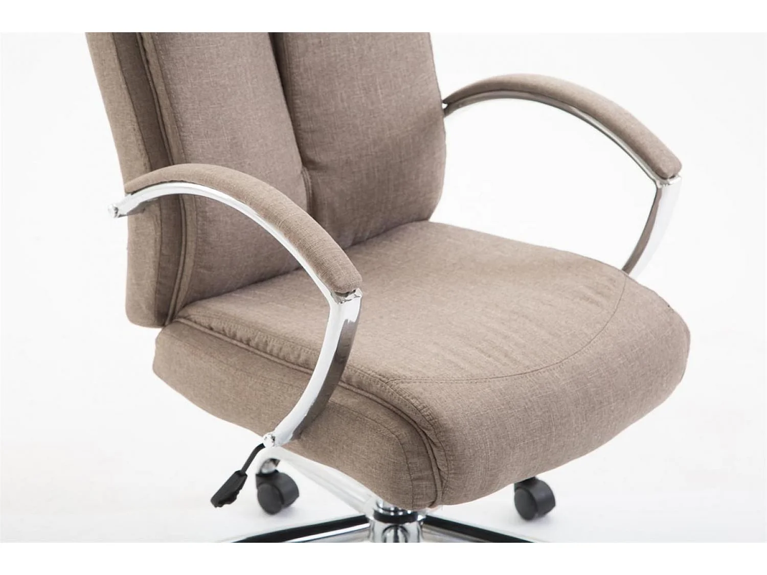 Chaise de bureau - Tissu & Noir - Taupe - XL Vaud