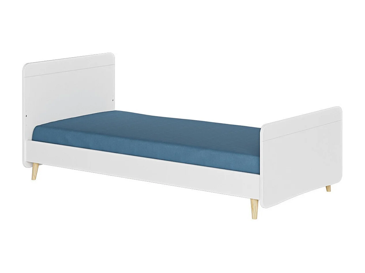 Lit enfant avec pieds 90x190 cm bois massif bois LILOW