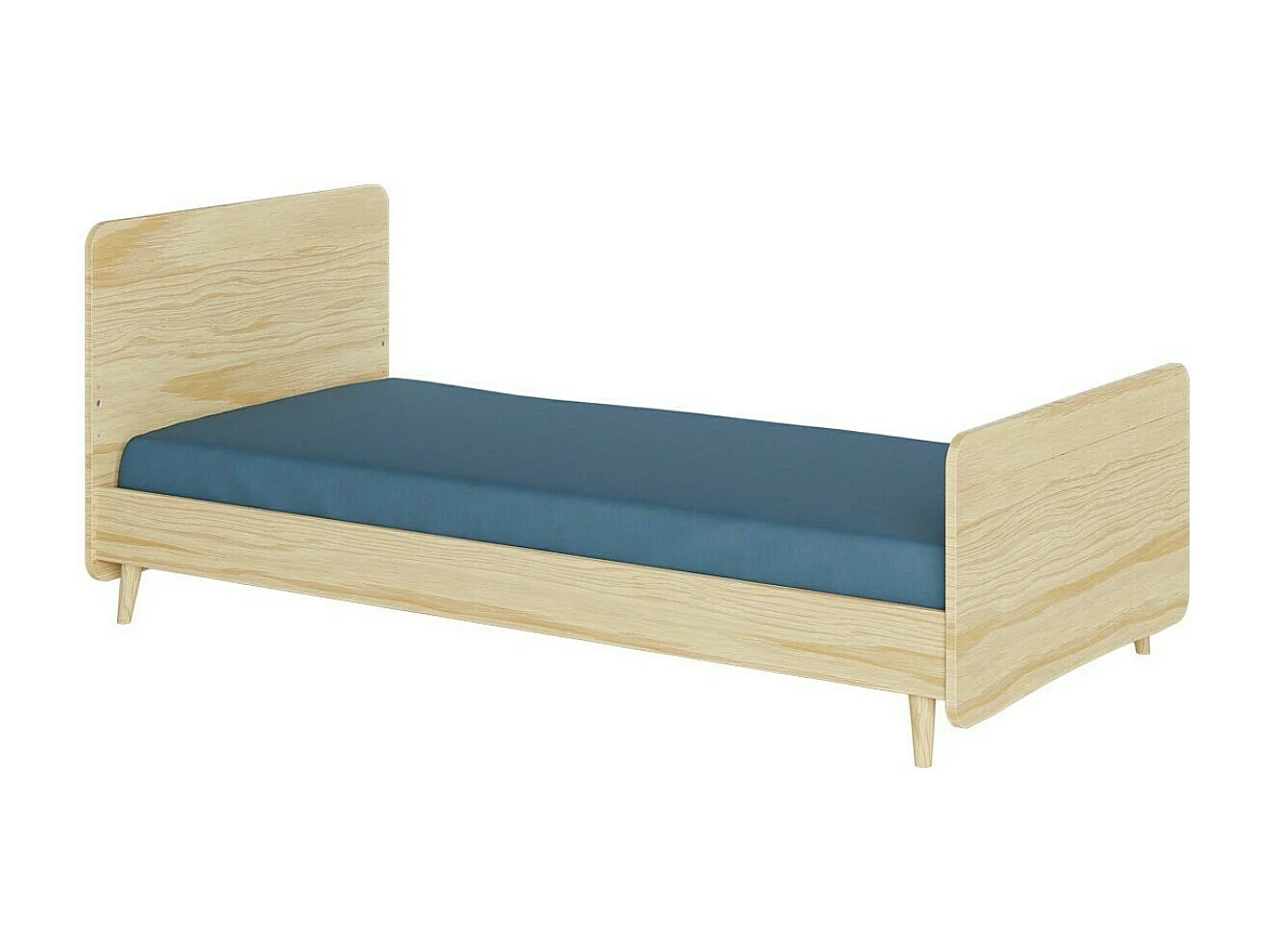 Lit enfant avec pieds 90x190 cm bois massif bois LILOW