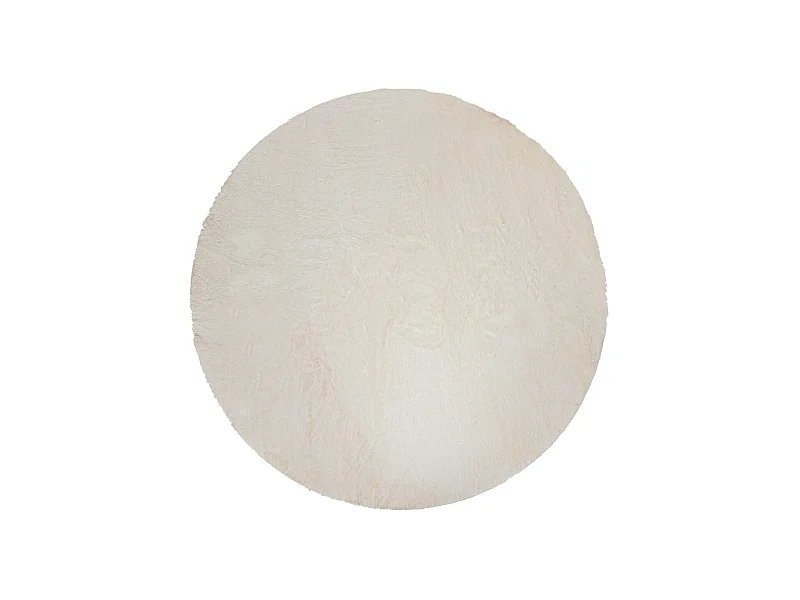 Tapis décoratif rond fourrure Blanc extra doux D 118 cm