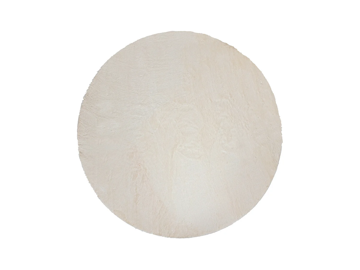 Tapis décoratif rond fourrure Blanc extra doux D 118 cm