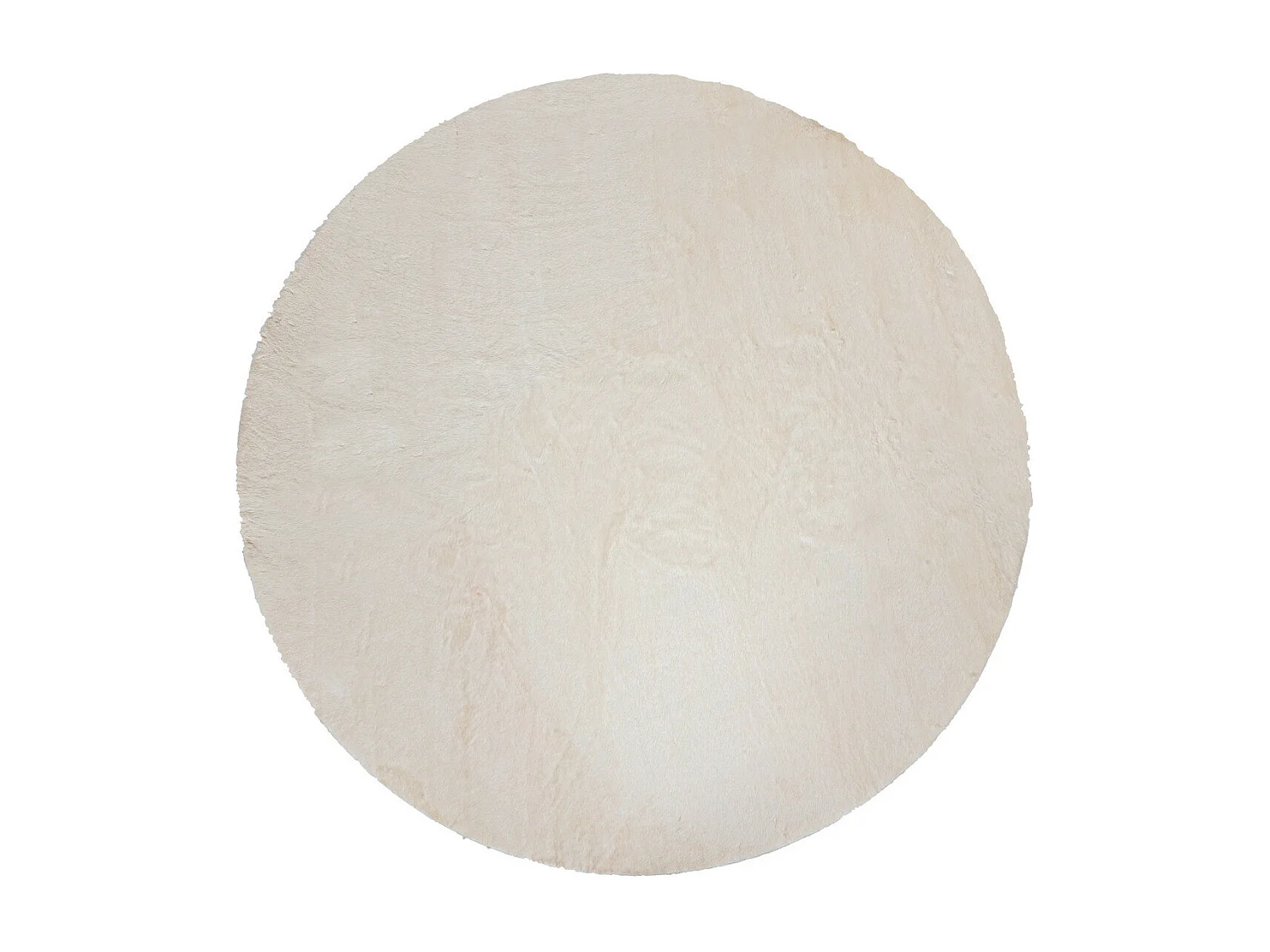 Tapis décoratif rond fourrure Blanc extra doux D 118 cm