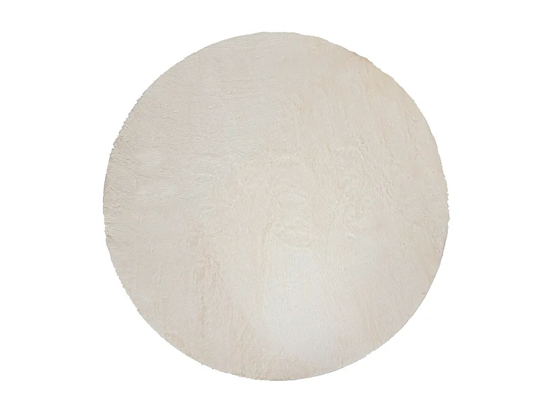 Tapis décoratif rond fourrure Blanc extra doux D 118 cm
