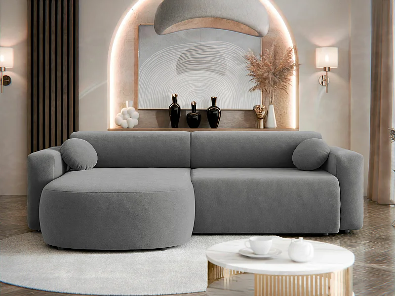 Canapé d'angle Comfivo 413, Gris, Disponible, 252x150x70cm