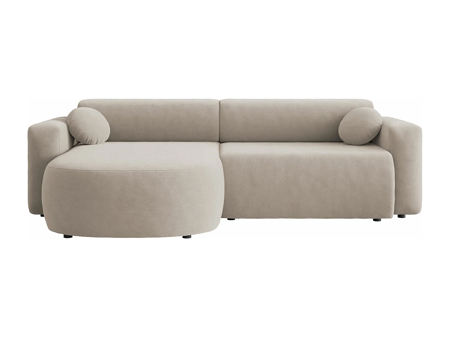 Sofá rinconero Comfivo 413, De color marrón claro, Función de descanso, Almacenaje, 252cm