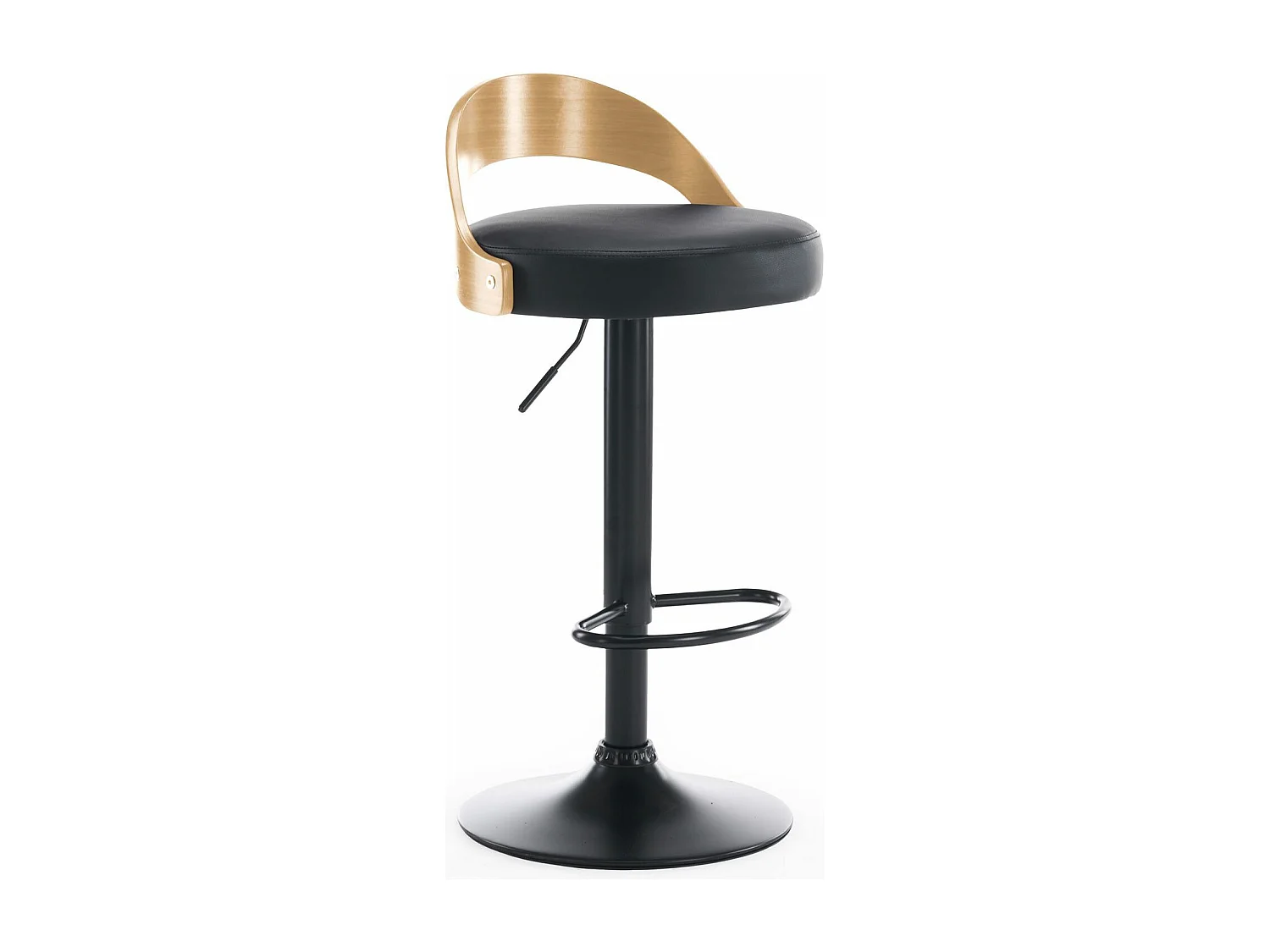 Lot de 2 chaises de bar Yoggi Bois Chêne clair et Simili Noir