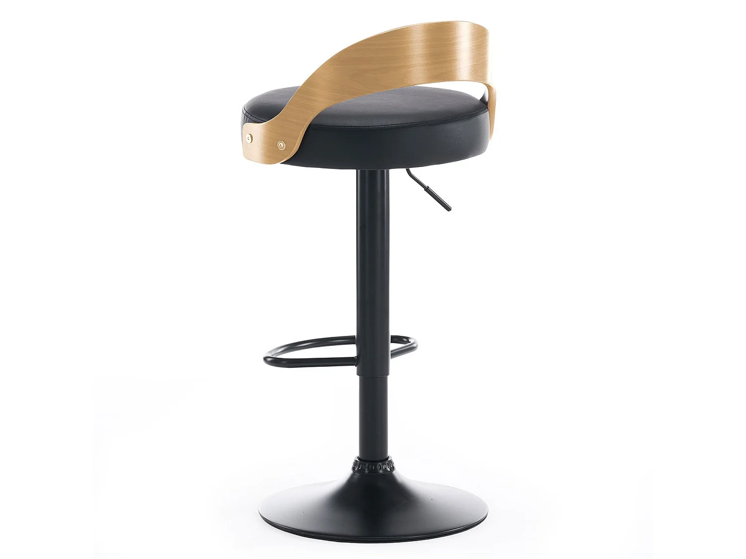 Lot de 2 chaises de bar Yoggi Bois Chêne clair et Simili Noir