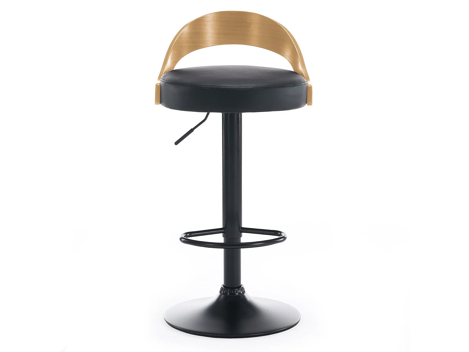 Lot de 2 chaises de bar Yoggi Bois Chêne clair et Simili Noir